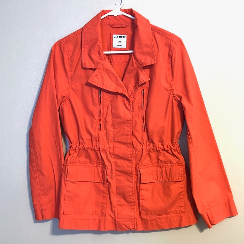Coral Cinched Utility Jacket. Sm. Old Navy